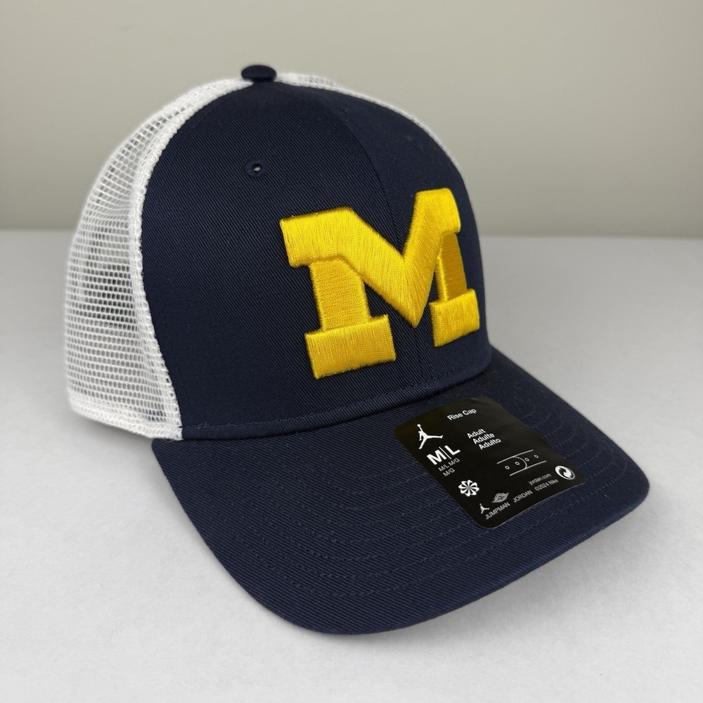 Nike Jordan NWT Michigan Wolverines Rise Hat Cap Adult M/L Mesh Adjustable - Picture 5 of 9